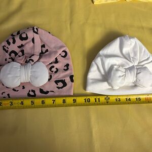 Chic Leopard and White Bow Kids Turban Set